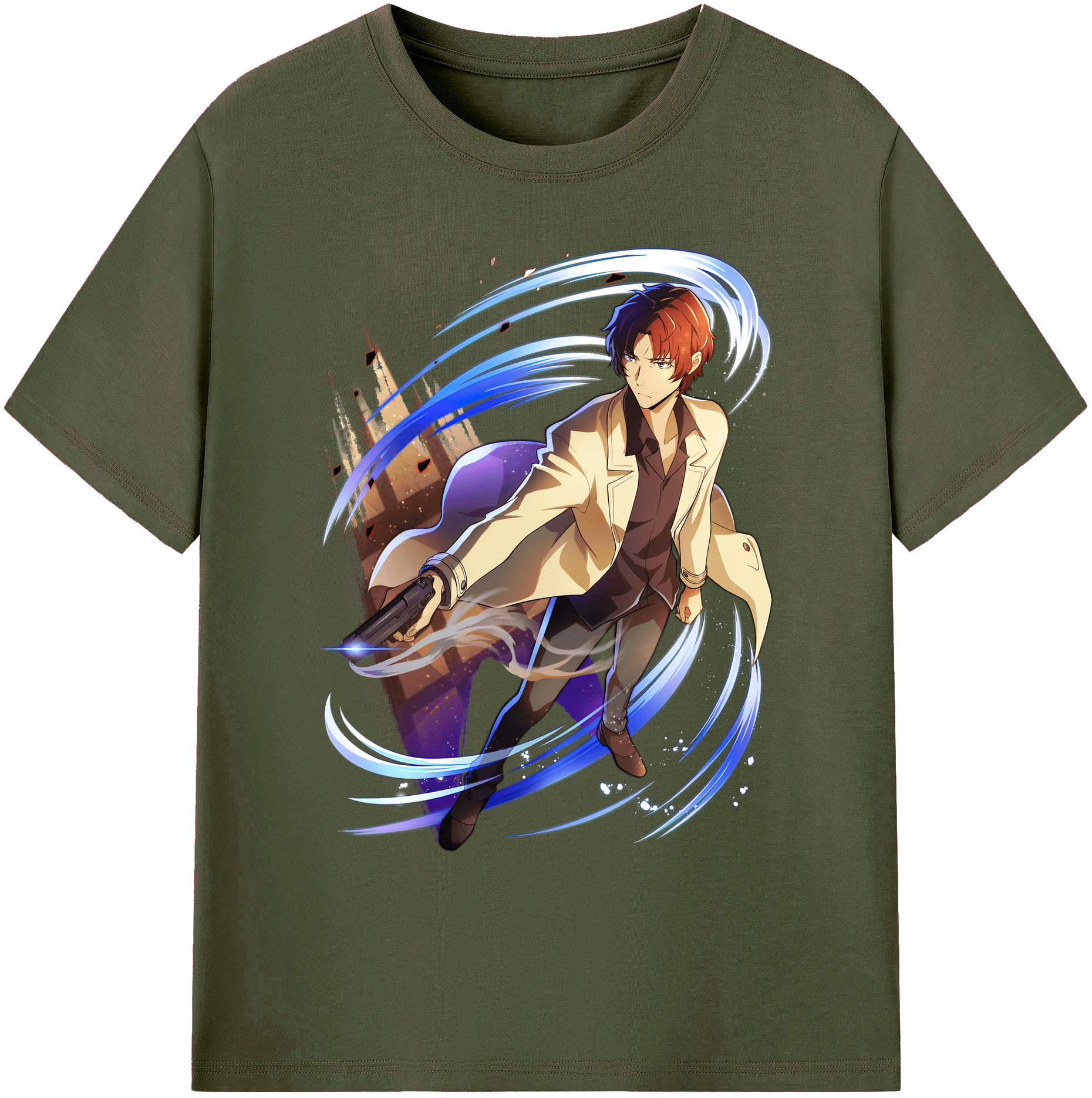 （画像用） 文豪ストレイドッグス Bungo Stray Dogs 綿100％ メンズ半袖Tシャツ｜肌触りやわらか＆通気性